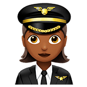 👩🏾‍✈️ Emoji Pilotin: mitteldunkle Hautfarbe Apple iOS 13.2.