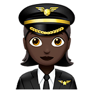 👩🏿‍✈️ Emoji Piloto Mujer: Tono De Piel Oscuro en Apple iOS 13.2.