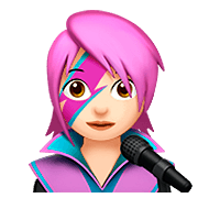 👩🏻‍🎤 Emoji Sängerin: helle Hautfarbe Apple iOS 13.2.