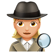 Emoji 🕵🏼‍♀️ Investigatrice: Carnagione Abbastanza Chiara su Apple iOS 13.2.