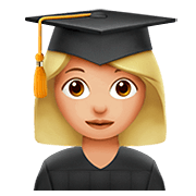 Emoji 👩🏼‍🎓 Studentessa: Carnagione Abbastanza Chiara su Apple iOS 13.2.