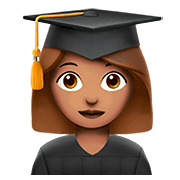 👩🏽‍🎓 Emoji Studentin: mittlere Hautfarbe Apple iOS 13.2.