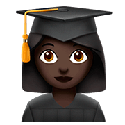 Emoji 👩🏿‍🎓 Studentessa: Carnagione Scura su Apple iOS 13.2.