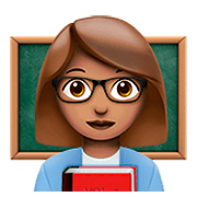 Emoji 👩🏽‍🏫 Professoressa: Carnagione Olivastra su Apple iOS 13.2.