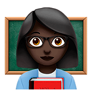 👩🏿‍🏫 Emoji Profesora: Tono De Piel Oscuro en Apple iOS 13.2.