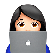 👩🏻‍💻 Emoji Tecnóloga: Tono De Piel Claro en Apple iOS 13.2.
