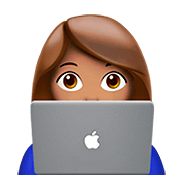 👩🏽‍💻 Emoji Tecnóloga: Tono De Piel Medio en Apple iOS 13.2.