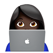 👩🏿‍💻 Emoji Tecnóloga: Tono De Piel Oscuro en Apple iOS 13.2.
