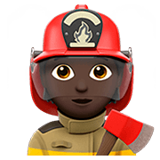🧑🏿‍🚒 Emoji Feuerwehrmann/-frau: dunkle Hautfarbe Apple iOS 13.2.