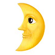 🌛 Emoji Luna De Cuarto Creciente Con Cara en Apple iOS 13.2.