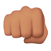 👊🏽 Emoji geballte Faust: mittlere Hautfarbe Apple iOS 13.2.