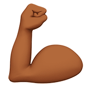 💪🏾 Emoji Bíceps Flexionado: Tono De Piel Oscuro Medio en Apple iOS 13.2.