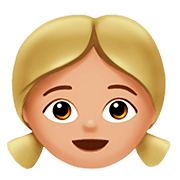 Emoji 👧🏼 Bambina: Carnagione Abbastanza Chiara su Apple iOS 13.2.