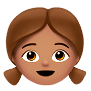 👧🏽 Emoji Niña: Tono De Piel Medio en Apple iOS 13.2.