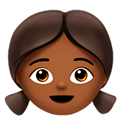 👧🏾 Emoji Mädchen: mitteldunkle Hautfarbe Apple iOS 13.2.