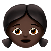 👧🏿 Emoji Niña: Tono De Piel Oscuro en Apple iOS 13.2.