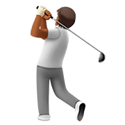 🏌🏾 Emoji Golfista: Pele Morena Escura na Apple iOS 13.2.
