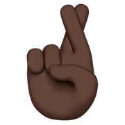 🤞🏿 Emoji Hand mit gekreuzten Fingern: dunkle Hautfarbe Apple iOS 13.2.
