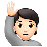 🙋🏻 Emoji Persona Con La Mano Levantada: Tono De Piel Claro en Apple iOS 13.2.