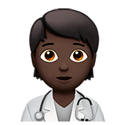 🧑🏿‍⚕️ Emoji Profesional Sanitario: Tono De Piel Oscuro en Apple iOS 13.2.