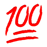 Emoji 💯 100 Punti su Apple iOS 13.2.