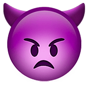 👿 Emoji Cara Enfadada Con Cuernos en Apple iOS 13.2.