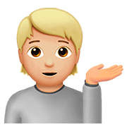 Emoji 💁🏼 Persona Al Punto Informazioni: Carnagione Abbastanza Chiara su Apple iOS 13.2.