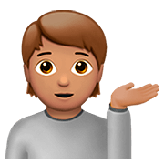 💁🏽 Emoji Infoschalter-Mitarbeiter(in): mittlere Hautfarbe Apple iOS 13.2.