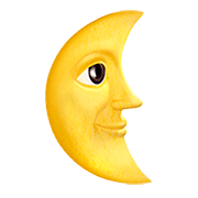 Emoji 🌜 Faccina Ultimo Quarto Di Luna su Apple iOS 13.2.