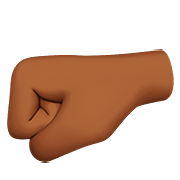 🤛🏾 Emoji Punho Esquerdo: Pele Morena Escura na Apple iOS 13.2.