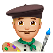 👨🏼‍🎨 Emoji Artista Hombre: Tono De Piel Claro Medio en Apple iOS 13.2.