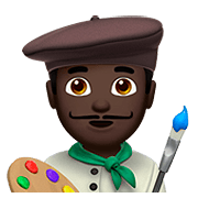 Emoji 👨🏿‍🎨 Artista Uomo: Carnagione Scura su Apple iOS 13.2.