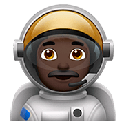 👨🏿‍🚀 Emoji Astronauta Hombre: Tono De Piel Oscuro en Apple iOS 13.2.