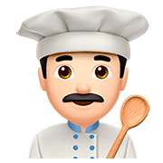 👨🏻‍🍳 Emoji Cocinero: Tono De Piel Claro en Apple iOS 13.2.