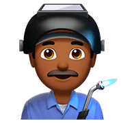 👨🏾‍🏭 Emoji Fabrikarbeiter: mitteldunkle Hautfarbe Apple iOS 13.2.
