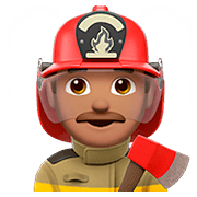 Emoji 👨🏽‍🚒 Pompiere Uomo: Carnagione Olivastra su Apple iOS 13.2.