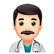👨🏻‍⚕️ Emoji Profesional Sanitario Hombre: Tono De Piel Claro en Apple iOS 13.2.