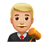👨🏼‍⚖️ Emoji Juez: Tono De Piel Claro Medio en Apple iOS 13.2.