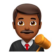 👨🏾‍⚖️ Emoji Juez: Tono De Piel Oscuro Medio en Apple iOS 13.2.