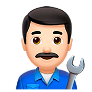 👨🏻‍🔧 Emoji Mecánico: Tono De Piel Claro en Apple iOS 13.2.