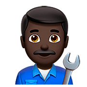 👨🏿‍🔧 Emoji Mecánico: Tono De Piel Oscuro en Apple iOS 13.2.