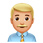 Emoji 👨🏼‍💼 Impiegato: Carnagione Abbastanza Chiara su Apple iOS 13.2.