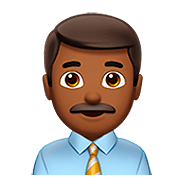 👨🏾‍💼 Emoji Funcionário De Escritório: Pele Morena Escura na Apple iOS 13.2.