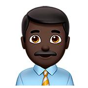👨🏿‍💼 Emoji Oficinista Hombre: Tono De Piel Oscuro en Apple iOS 13.2.