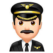 👨🏻‍✈️ Emoji Piloto Hombre: Tono De Piel Claro en Apple iOS 13.2.