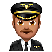 👨🏽‍✈️ Emoji Piloto De Avião Homem: Pele Morena na Apple iOS 13.2.