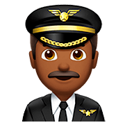 👨🏾‍✈️ Emoji Piloto De Avião Homem: Pele Morena Escura na Apple iOS 13.2.