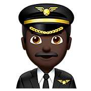 👨🏿‍✈️ Emoji Piloto De Avião Homem: Pele Escura na Apple iOS 13.2.