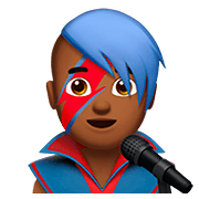 👨🏾‍🎤 Emoji Cantante Hombre: Tono De Piel Oscuro Medio en Apple iOS 13.2.