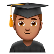 👨🏽‍🎓 Emoji Student: mittlere Hautfarbe Apple iOS 13.2.